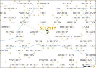 map of Szczyty