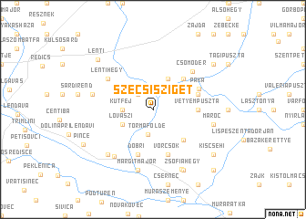 map of Szécsisziget