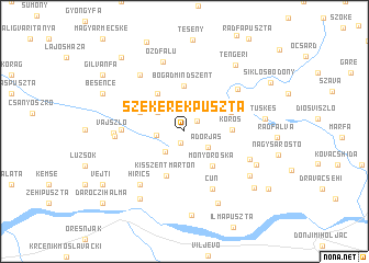 map of Szekerekpuszta