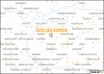 map of Szeligi-Leśnica