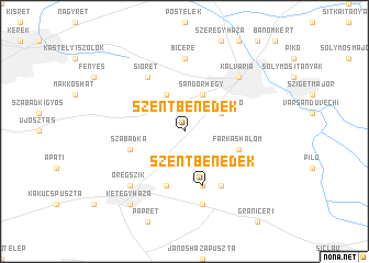 map of Szentbenedek