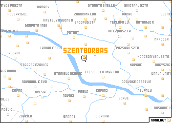 map of Szentborbás