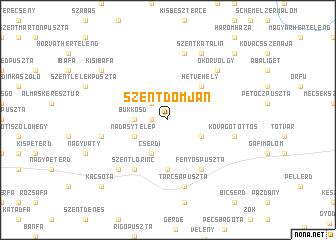 map of Szentdomján