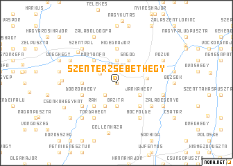 map of Szenterzsébethegy