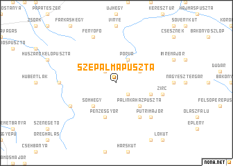 map of Szépalmapuszta