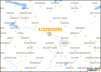 map of Szerokopaś