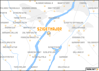map of Szigetmajor