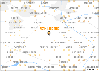 map of Szklarnia