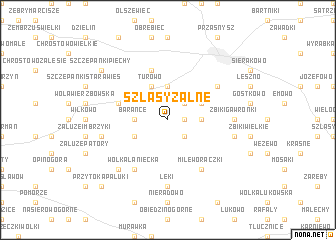 map of Szlasy Żalne