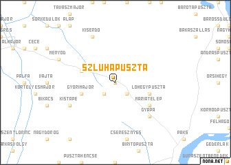 map of Szluhapuszta