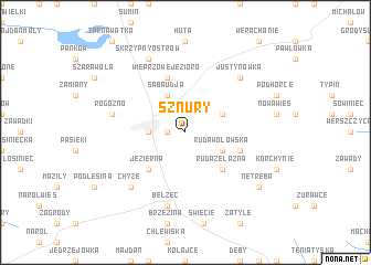 map of Sznury