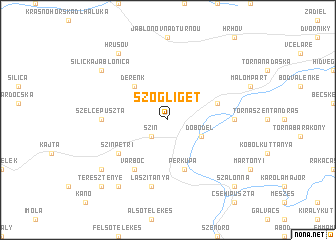 map of Szögliget