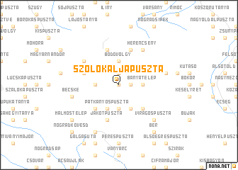 map of Szőlőkaljapuszta