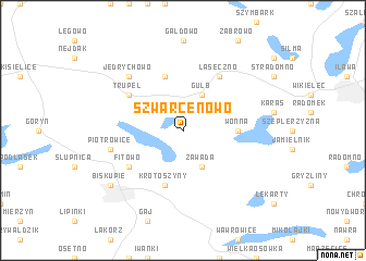 map of Szwarcenowo