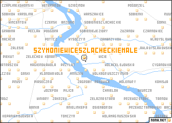 map of Szymoniewice Szlacheckie Małe