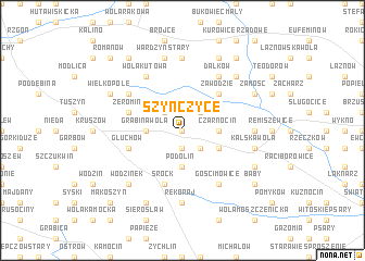 map of Szynczyce