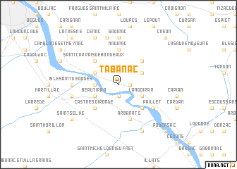 map of Tabanac