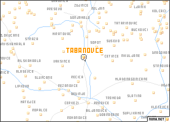 map of Tabanovce