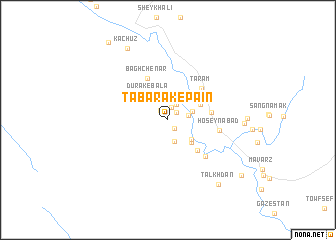 map of Tabarak-e Pā\