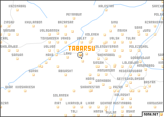 map of Ţabarsū