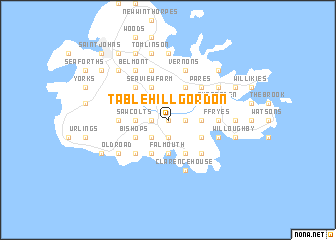 map of Table Hill Gordon