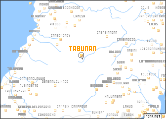 map of Tabunan