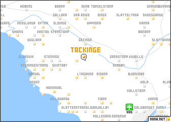 map of Täckinge