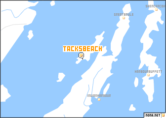 map of Tacks Beach