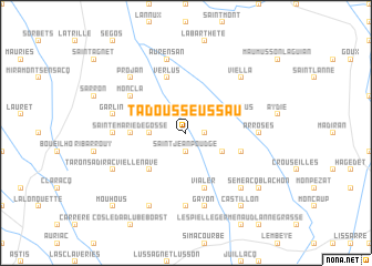 map of Tadousse-Ussau