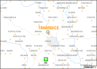 map of ťahanovce