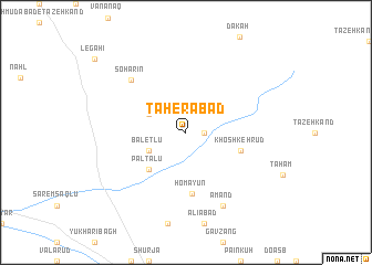 map of Ţāherābād