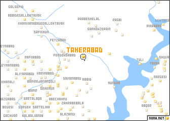 map of Ţāherābād