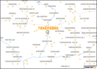 map of Tāherābād