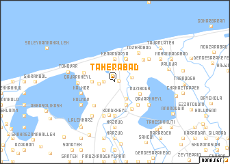 map of Ţāherābād