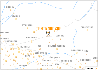 map of Taḩt-e Manz̧ar