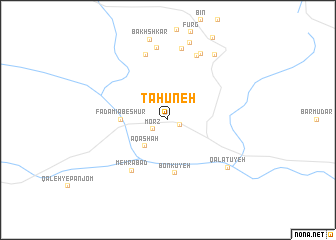 map of Ţāhūneh