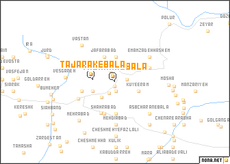 map of Tajarak-e Bālā