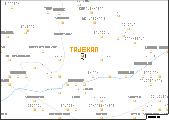 map of Tājekān