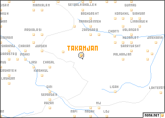 map of Takāmjān