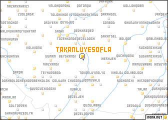 map of Takānlū-ye Soflá