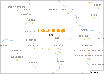 map of Tak-e Chāh Asbān