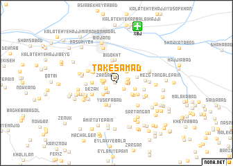 map of Tak-e Şamad