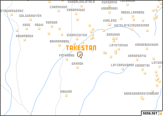 map of Tākestān