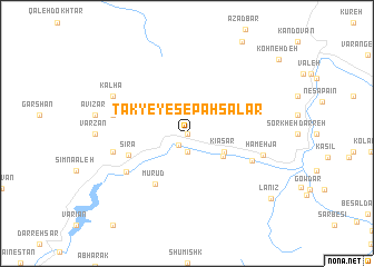 map of Takye-ye Sepahsālār