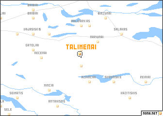 map of Talimėnai