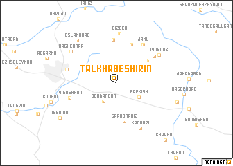 map of Talkh Āb-e Shīrīn