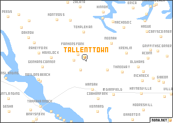 map of Tallent Town