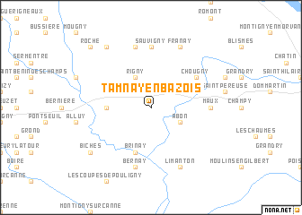 map of Tamnay-en-Bazois