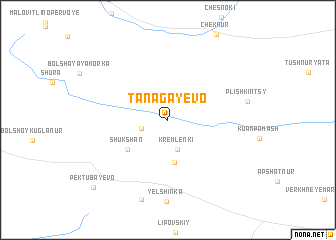map of Tanagayevo