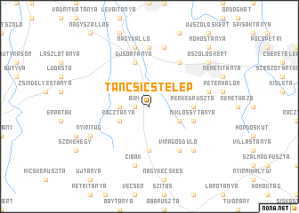 map of Táncsicstelep